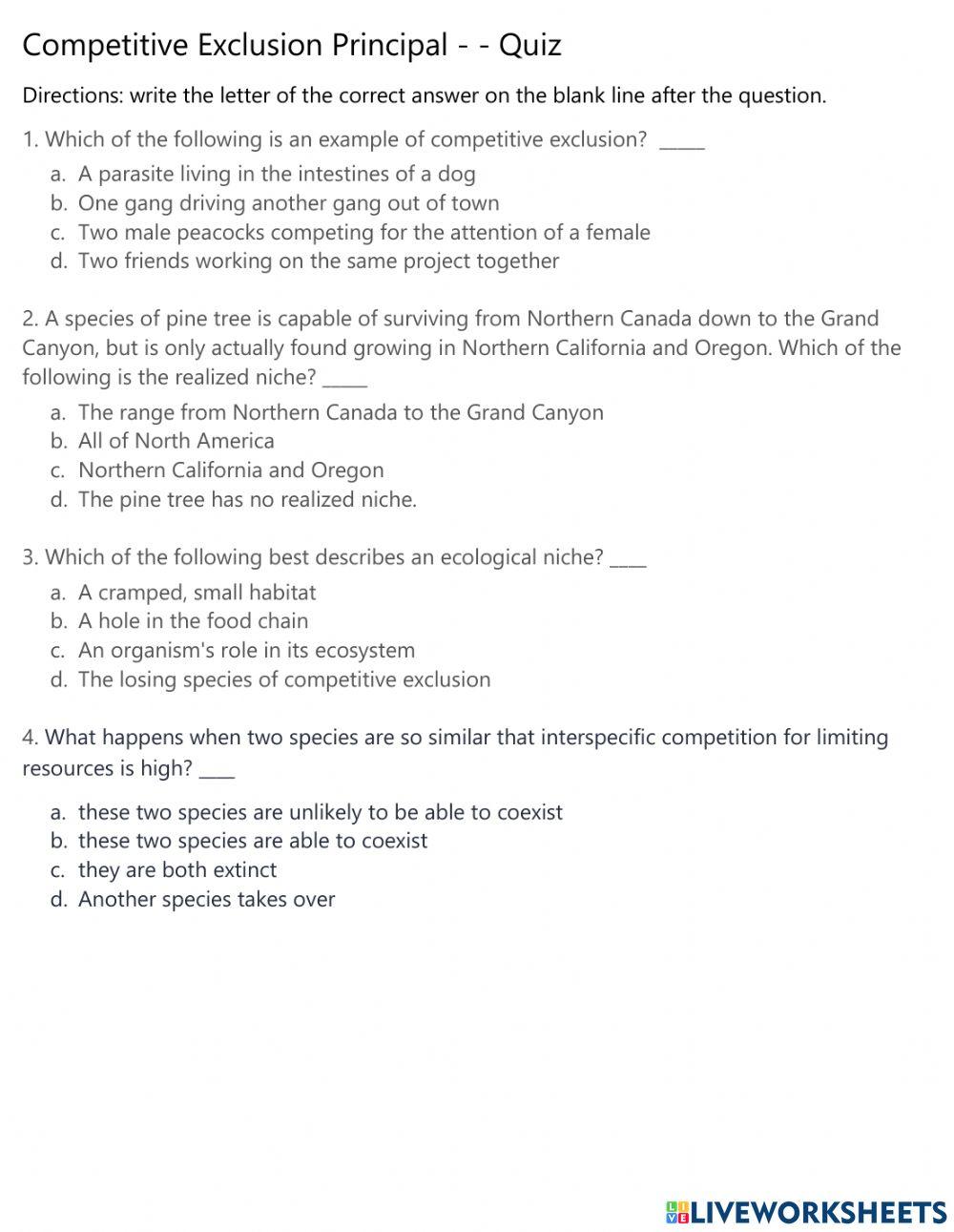 Competitive Exclusion