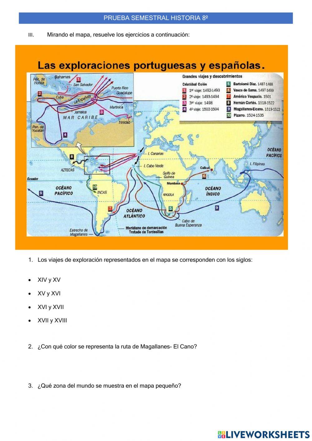 Prueba especial de Historia 8