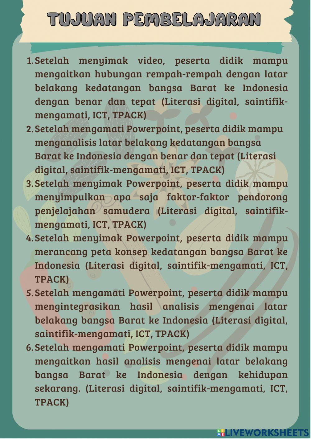 E-LKPD Kedatangan Bangsa Barat ke Indonesia