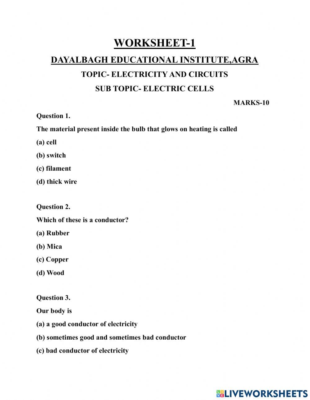 Electricity and Circuits