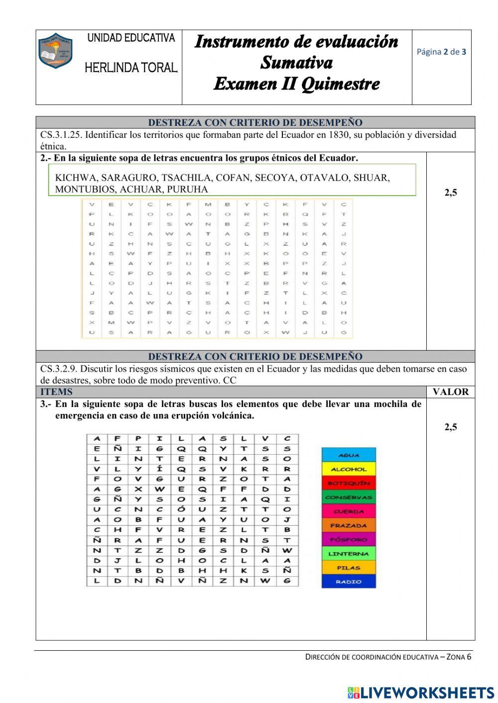 Examen ll Q uimestral