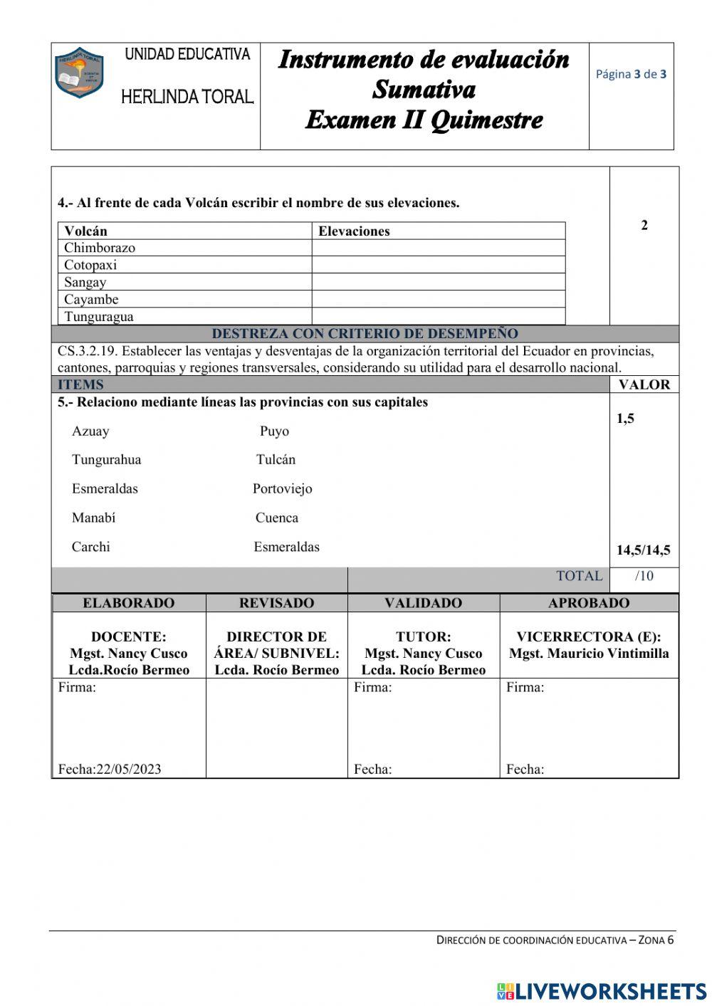 Examen ll Q uimestral