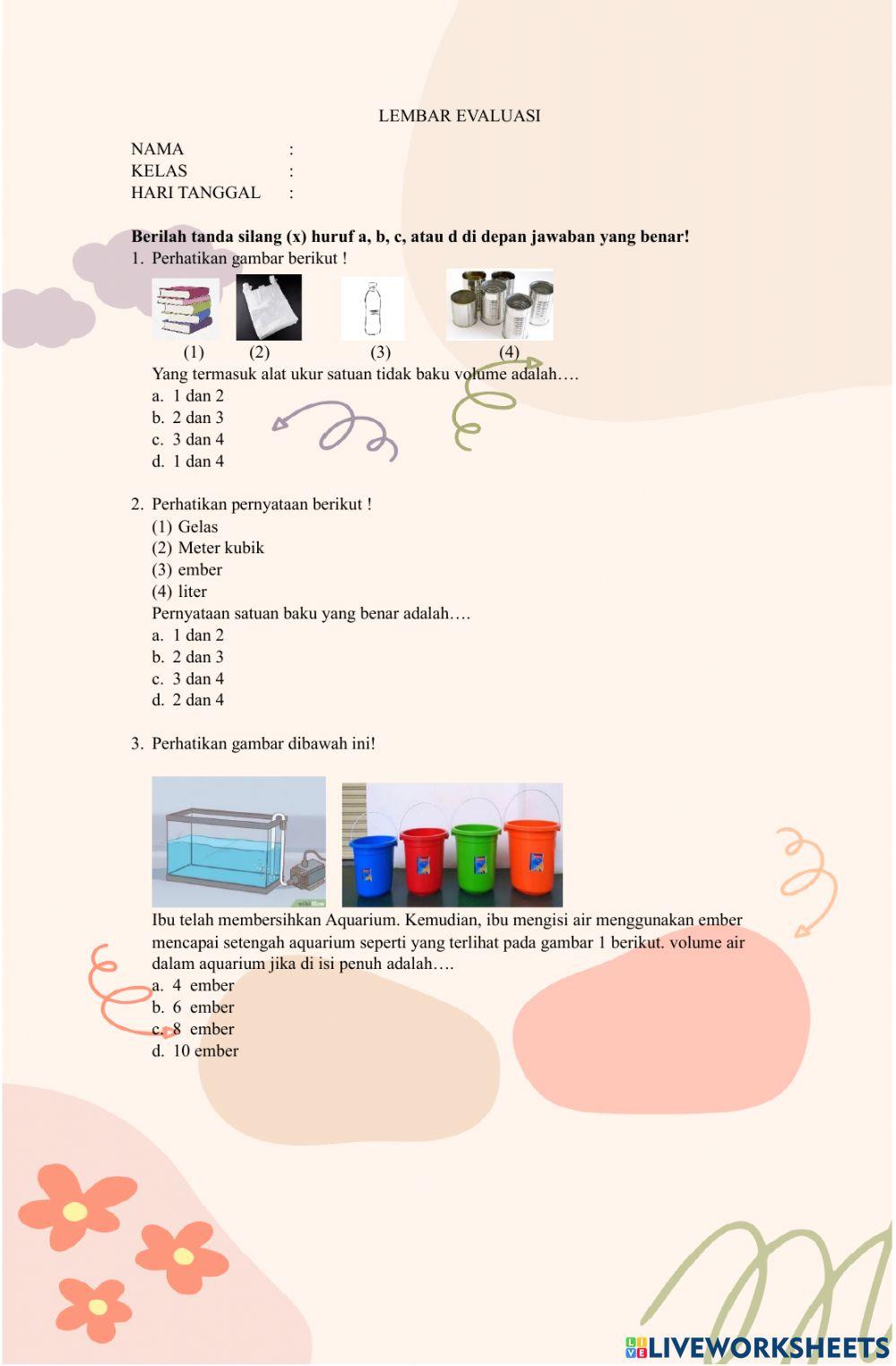 Evaluasi Volume Satuan Tidak Baku