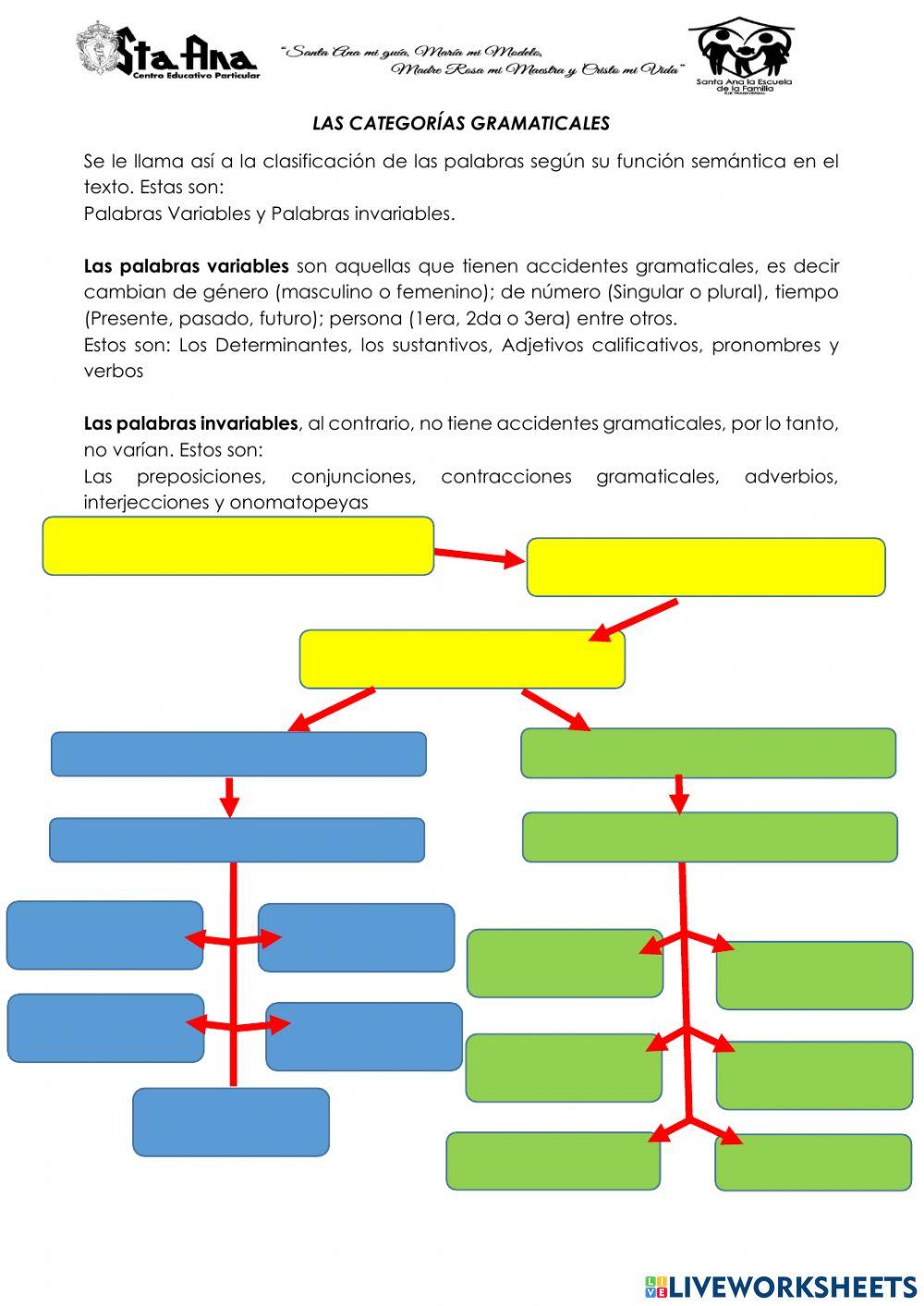 Mapa de categorias gramaticales