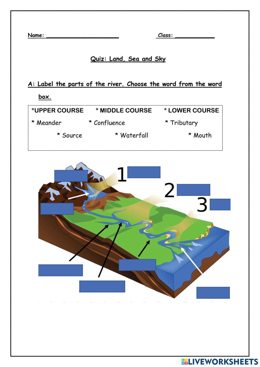 Land sea sky ka worksheet live worksheets