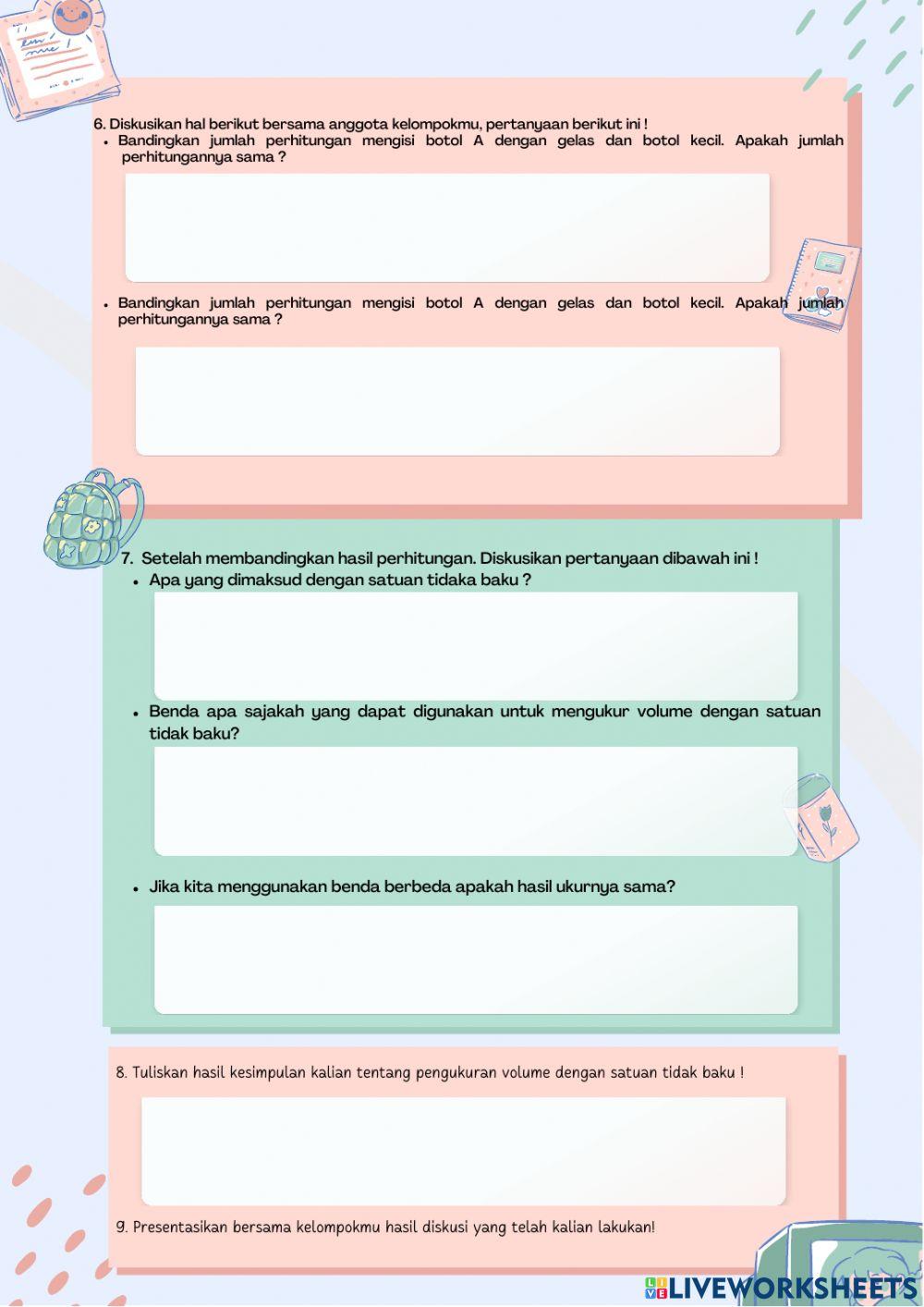 Pengukuran volume satuan tidak baku