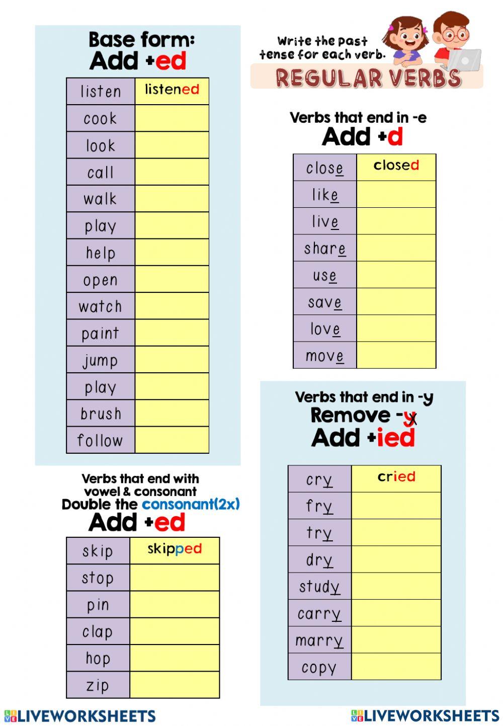 Verbs (past simple )