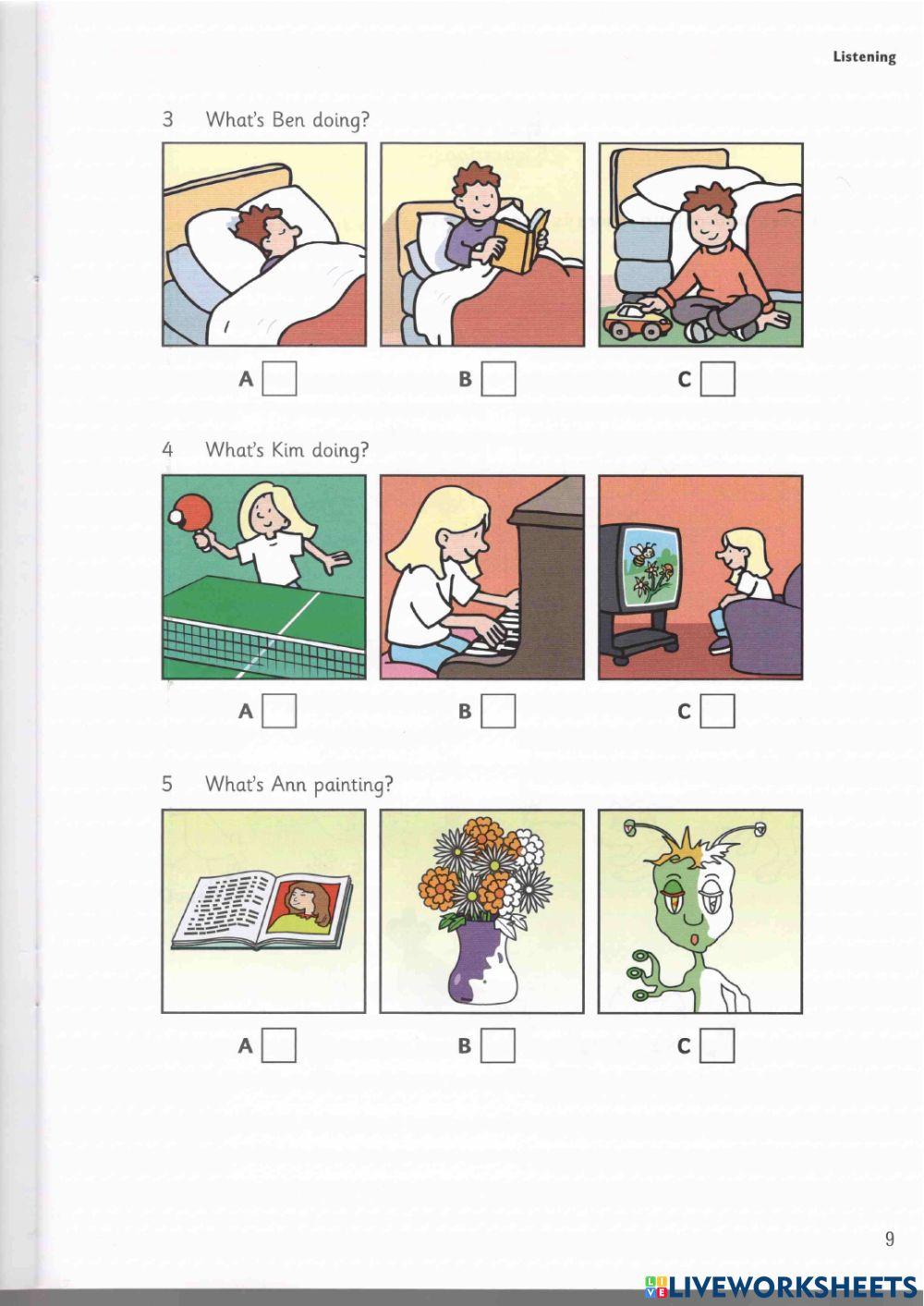 Starters 1 test 1 listening