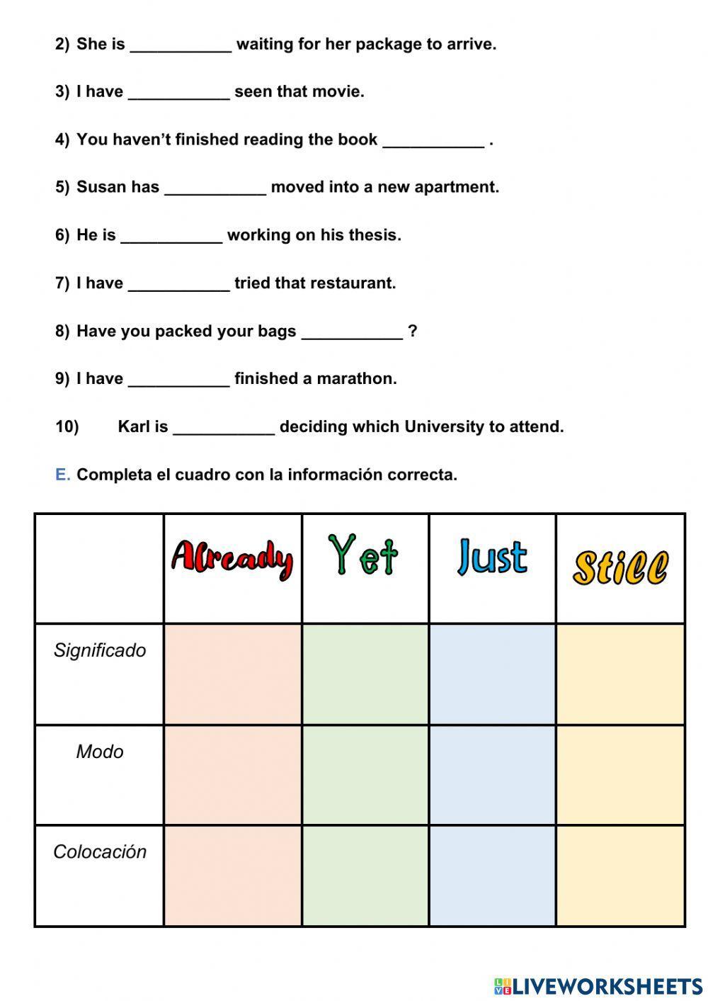 Already - Yet – Just - Still