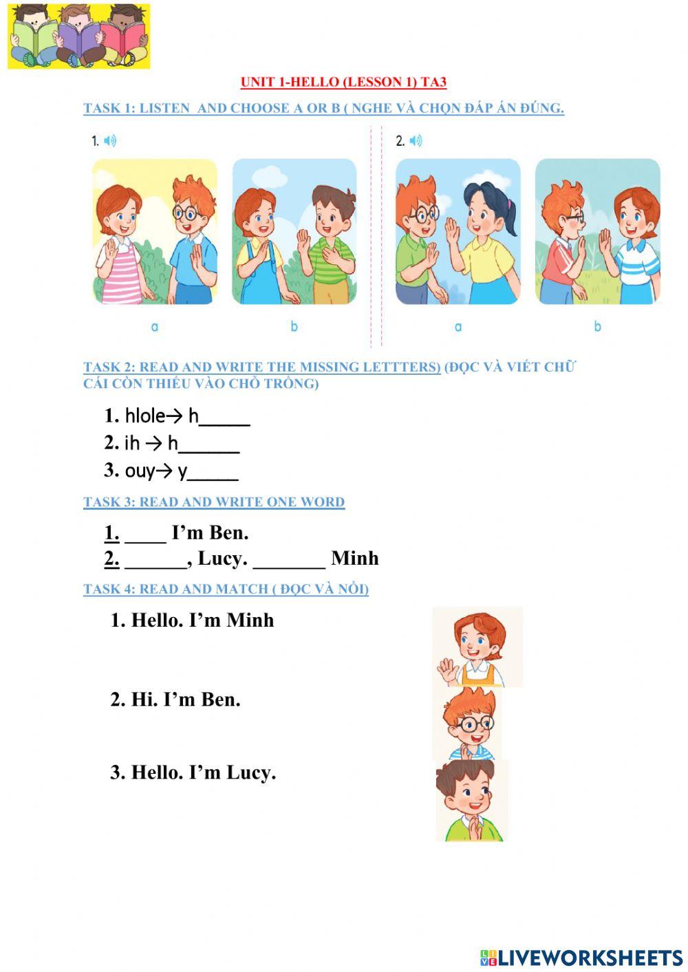 Unit 1: lesson 1-ta3