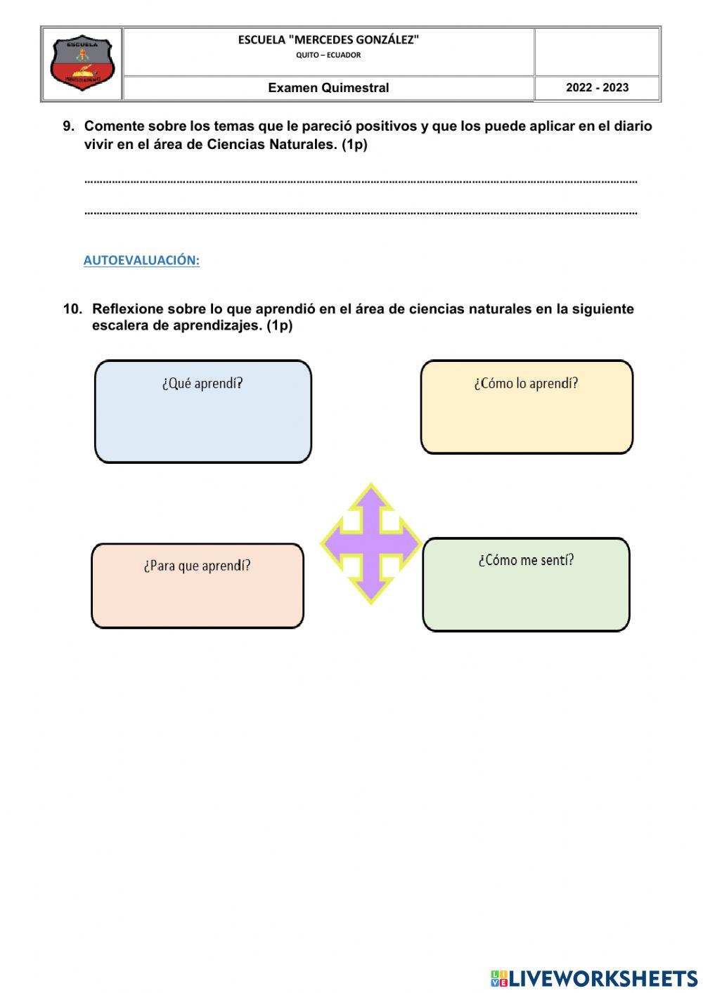 Evaluación de Ciencias Naturales