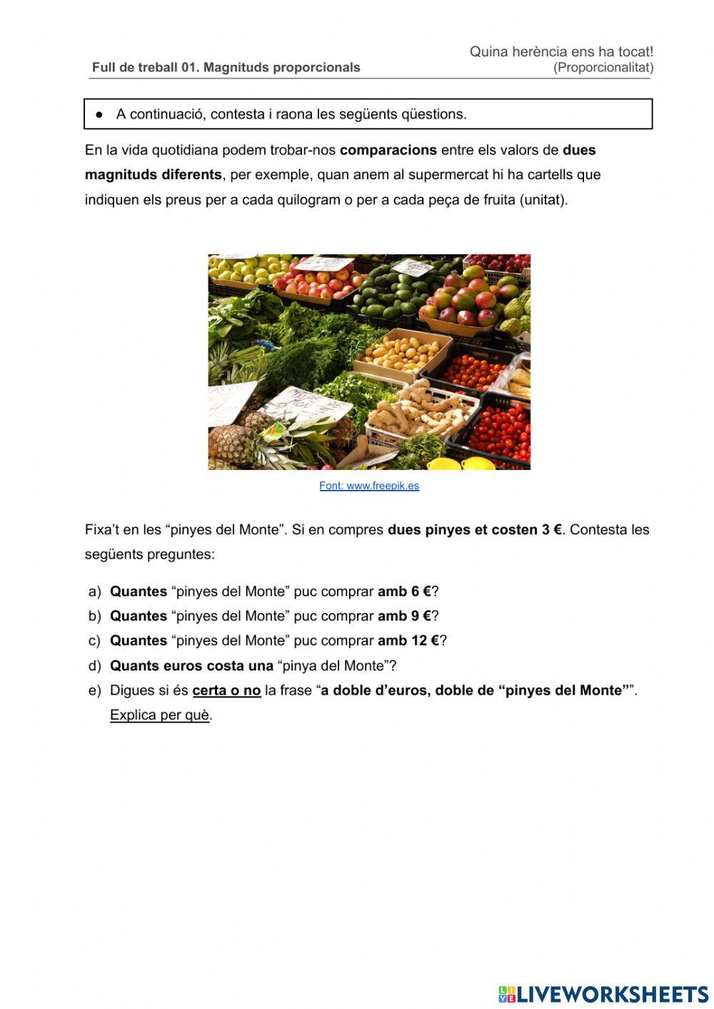 Magnituds proporcionals