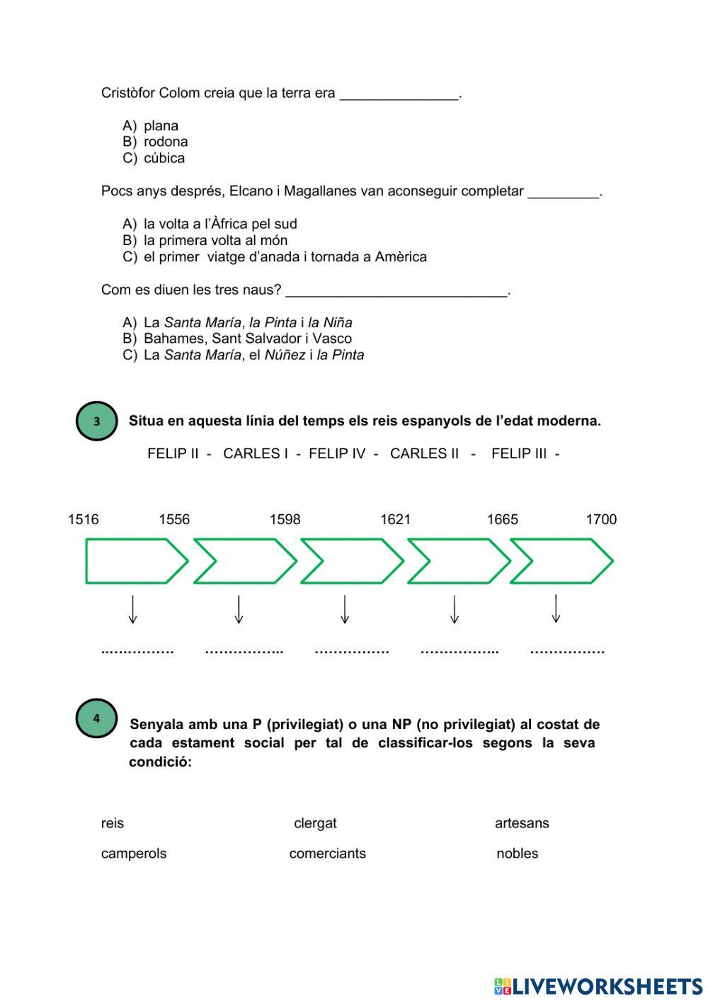 Edat moderna mo… | Free Interactive Worksheets | 7037162