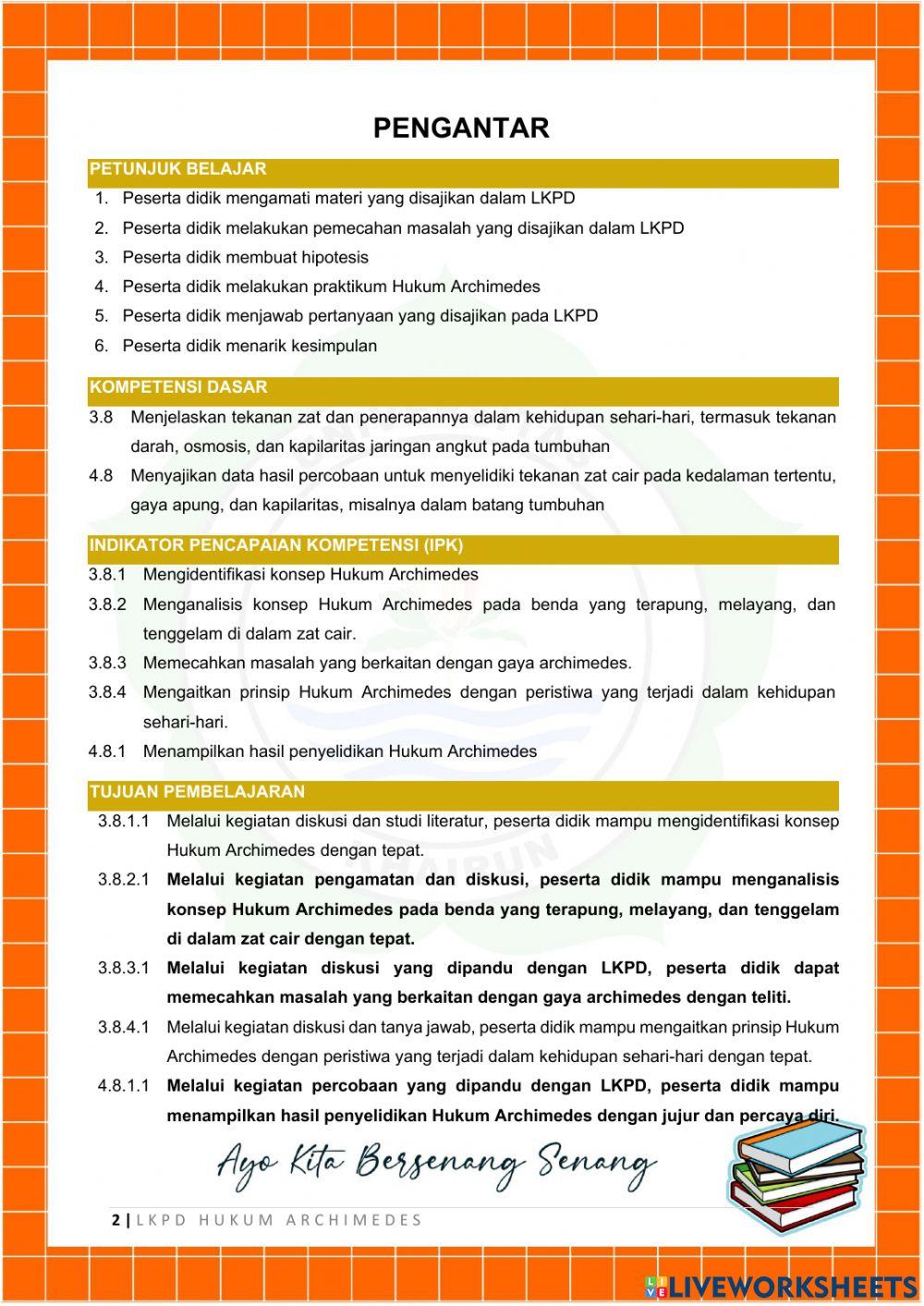 Lkpd hukum archimedes