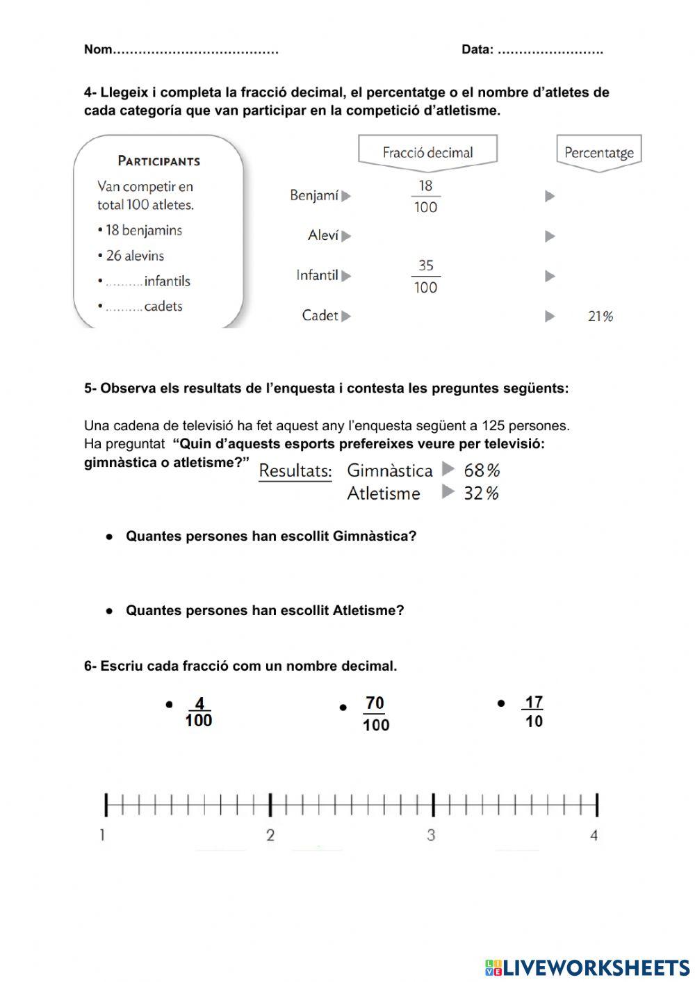 Fraccions i percentatges