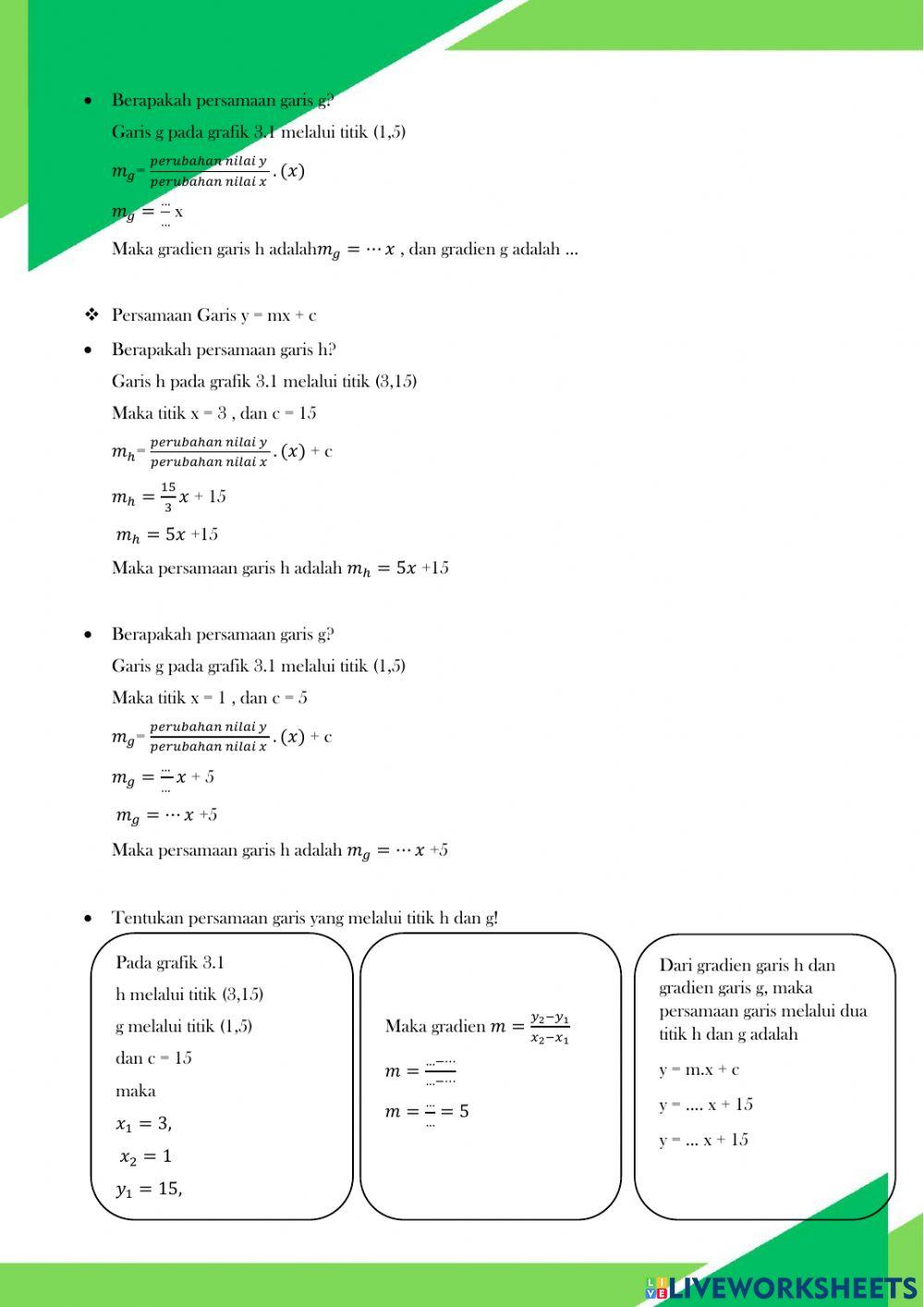 Pertemuan 3 Persamaan Garis Lurus