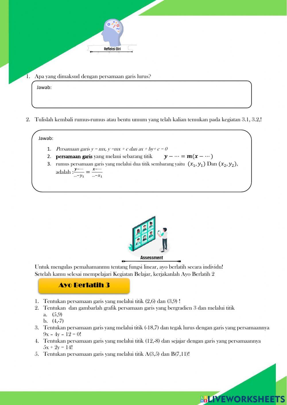 Pertemuan 3 Persamaan Garis Lurus
