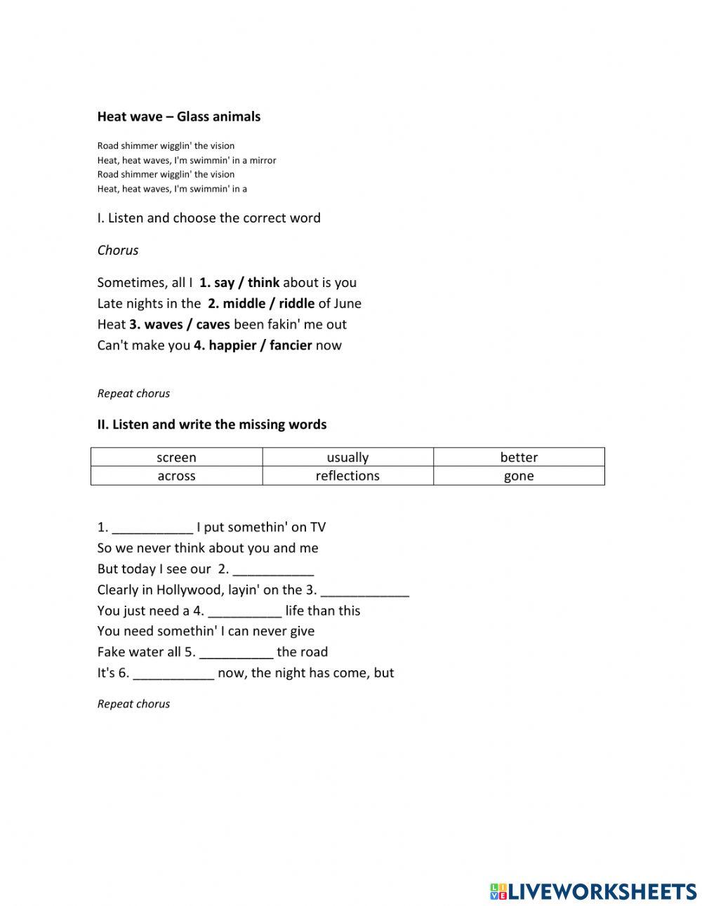 Heat wave - Glass animals