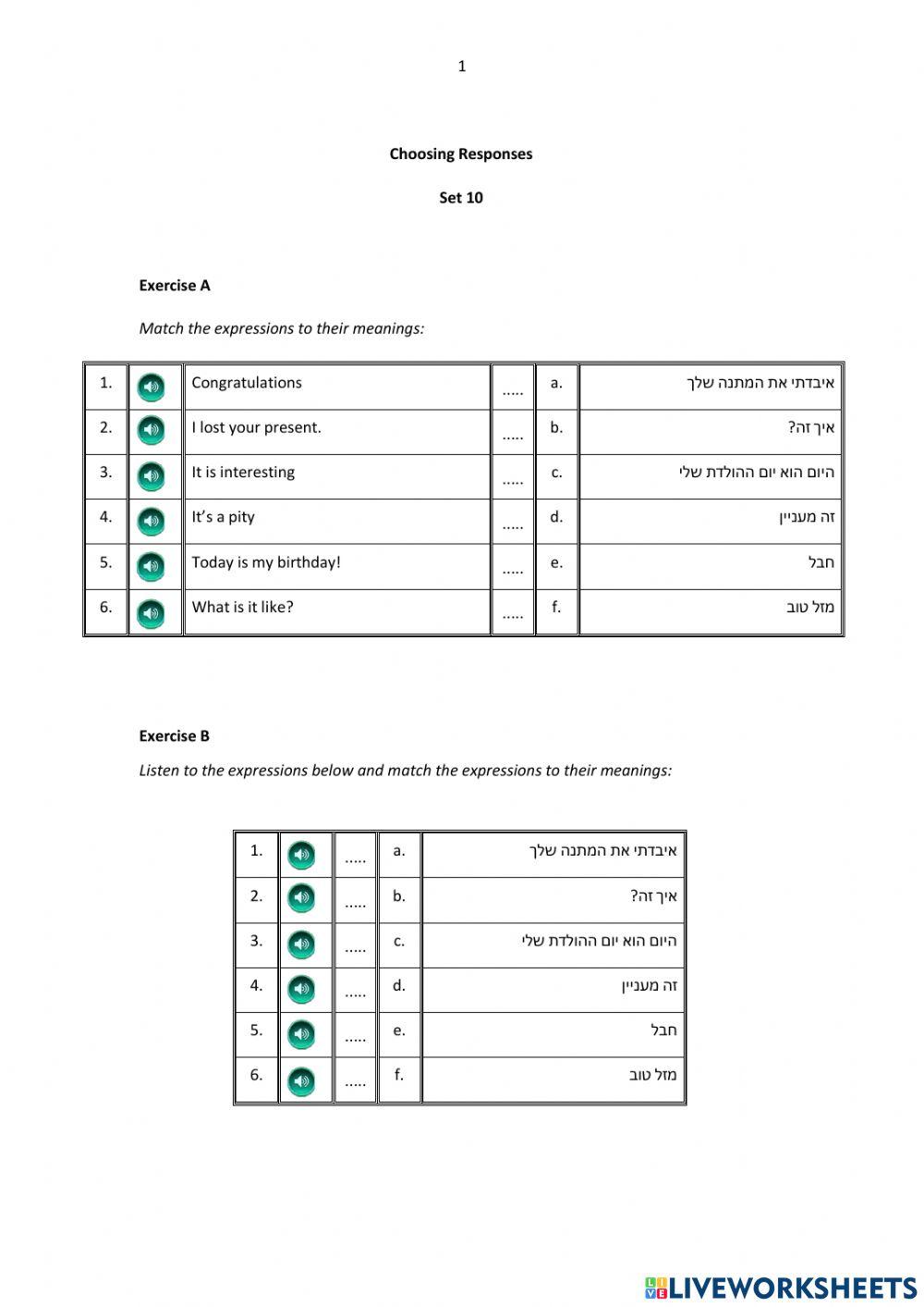 BOOST Choosing Responses – Set 10 BOOST Choosing Responses – Set 10