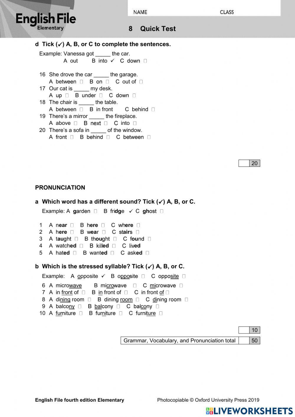 7033056 english file 4th edition elementary quick