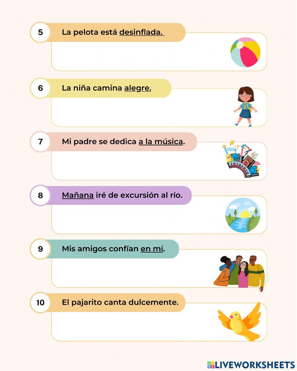 Reconocimiento de los complementos verbales