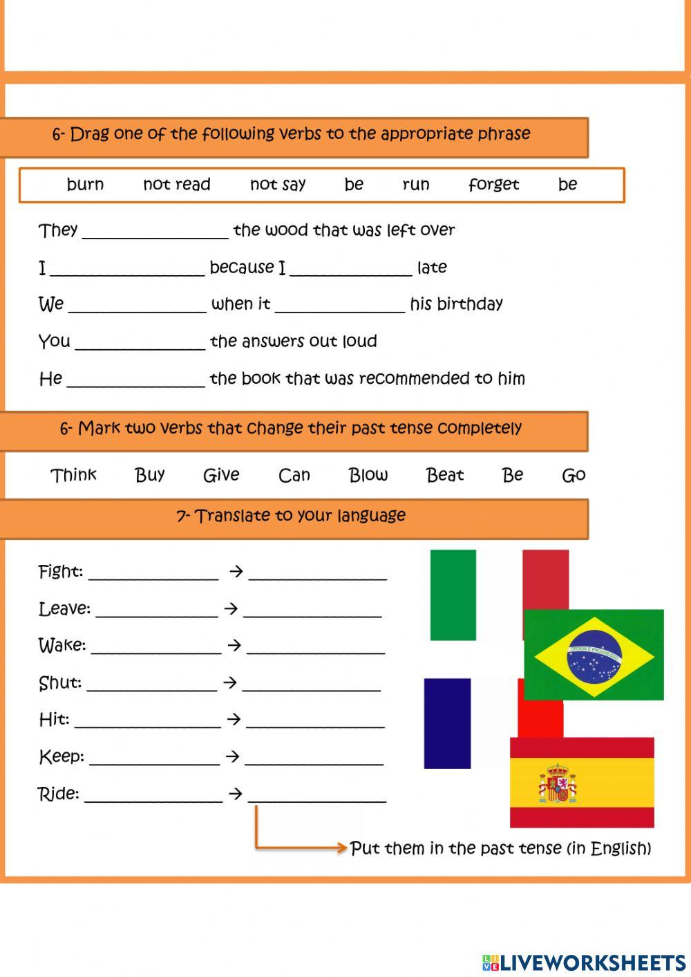 Past tense: regular and irregular verbs Past tense: regular and irregular verbs