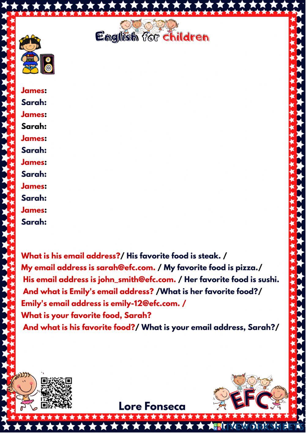 What is your name, address by efc lore fonseca