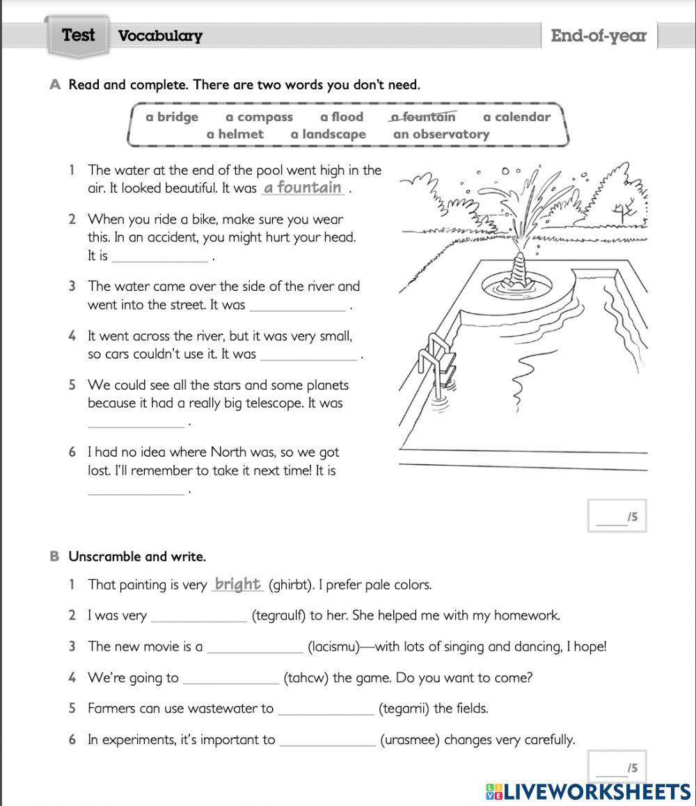 4º Vocabulary End-of-year