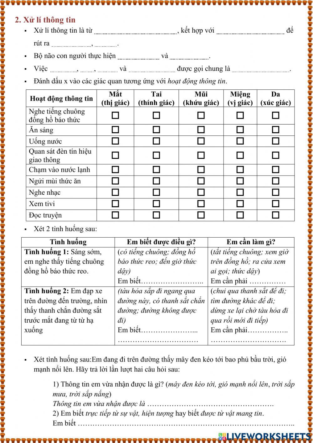 Tin học 6 - Chủ đề A - Bài 1. Thu nhận và xử lí thông tin