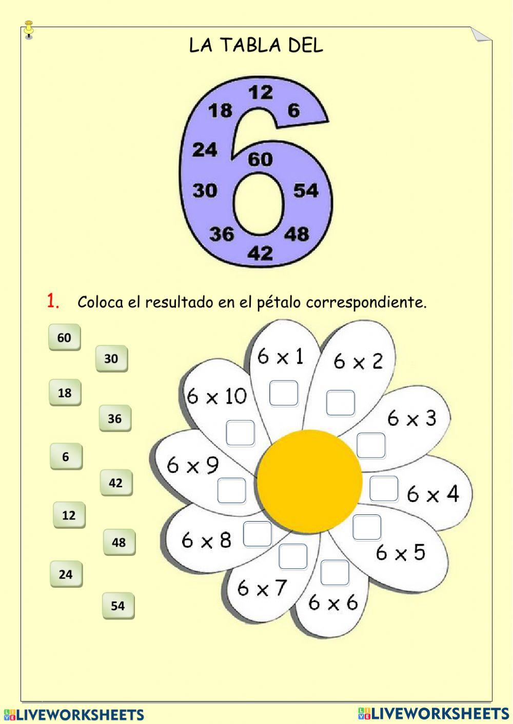 7020569 tabla del 6 antonella vinci liveworksheets