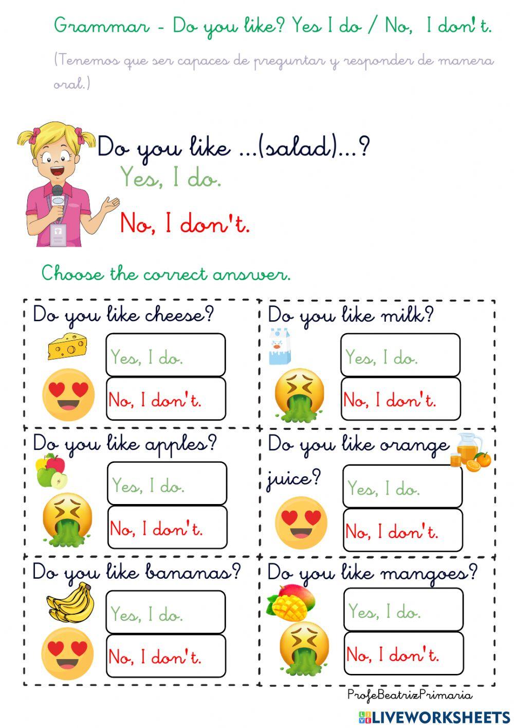 Go Far Year 1 U6 That's delicious - Grammar I like, I don't like