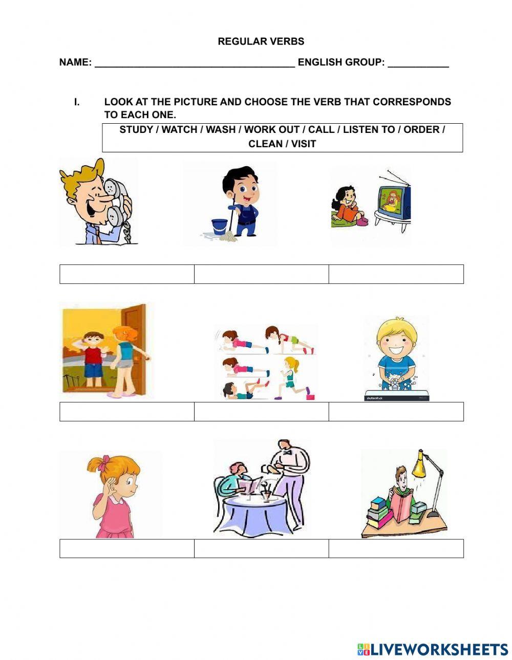Regular verbs practice
