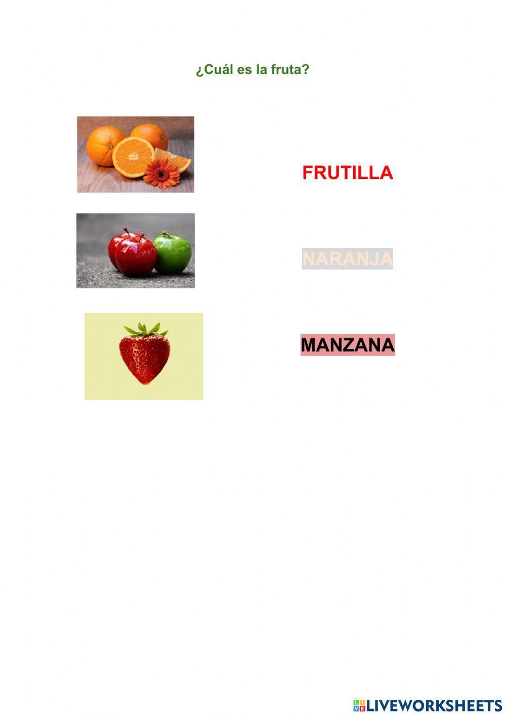 Unir fruta con su nombre