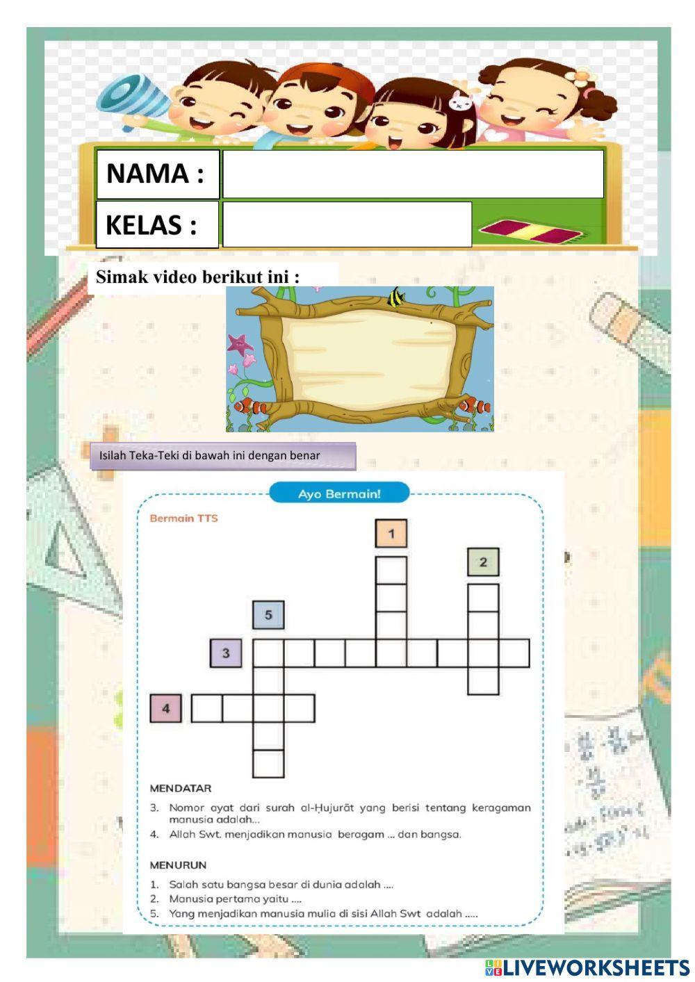 LKPD 3 Hadits Tentang Keberagaman pada Bab 1 Q.S Al-Hujurat:13