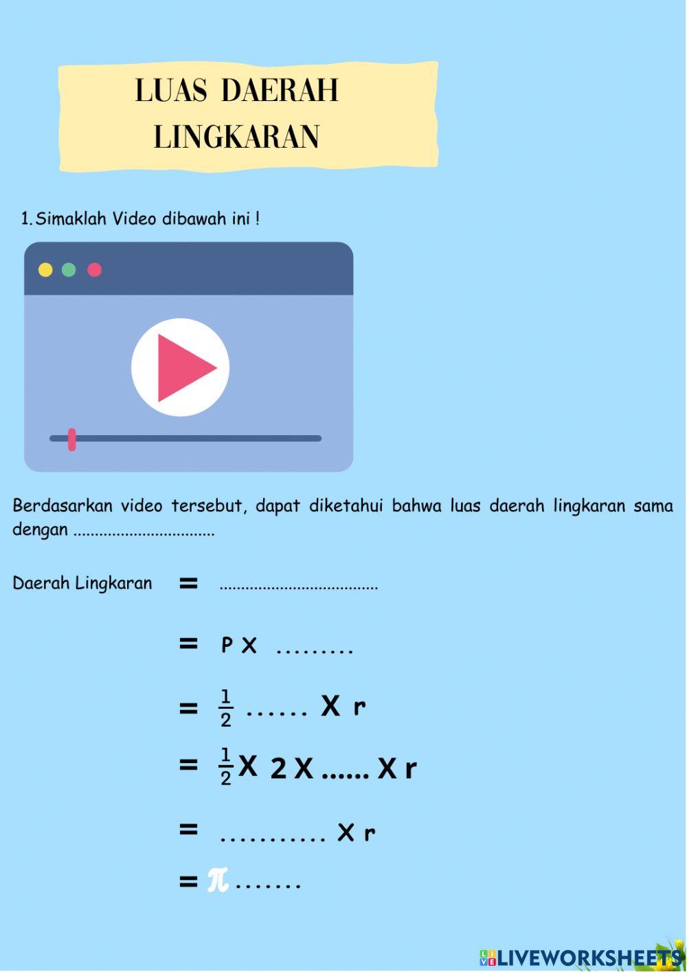 LKPD Matematika Mencari Rumus Keliling dan Luas Daerah Lingkaran
