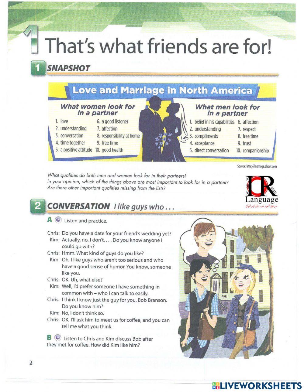 Unit 1 That's what friends are for!