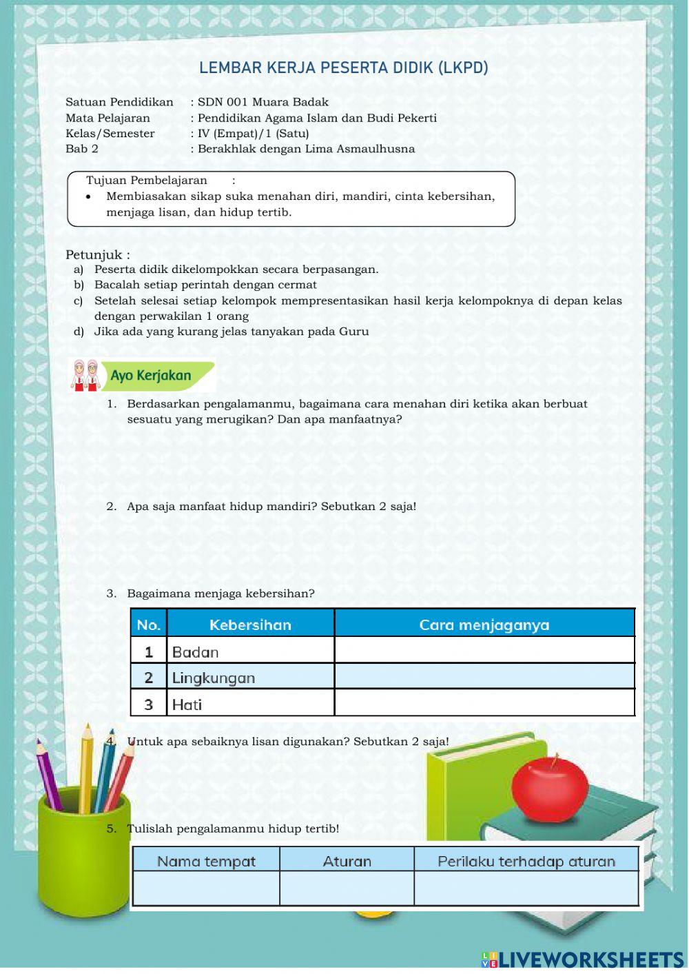 Berakhlak dengan Lima Asmaulhusna