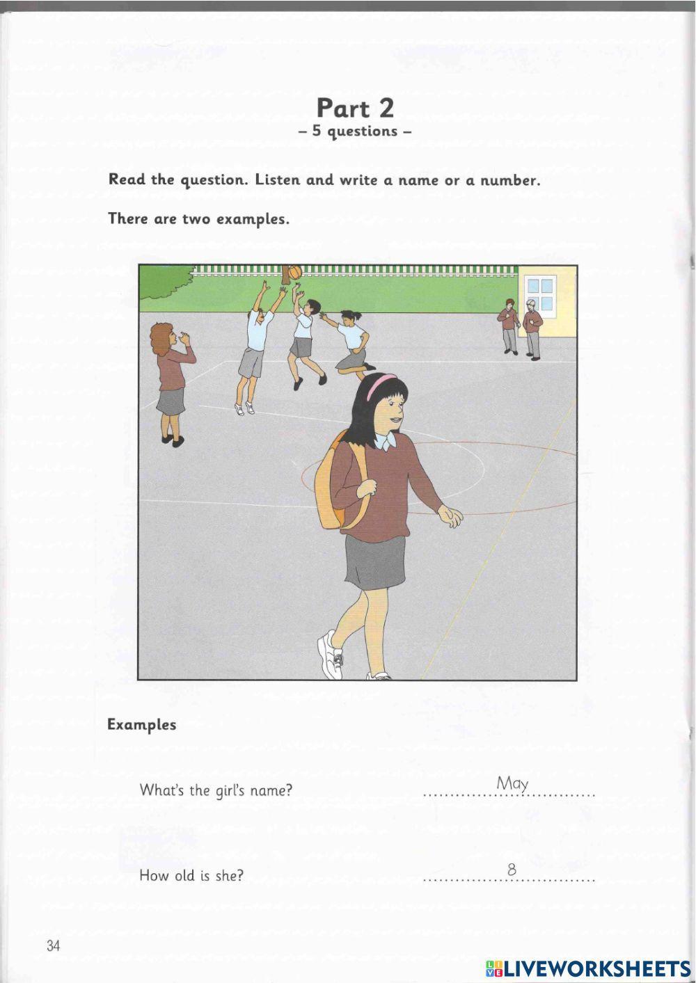 Starter 1 test 3 listening