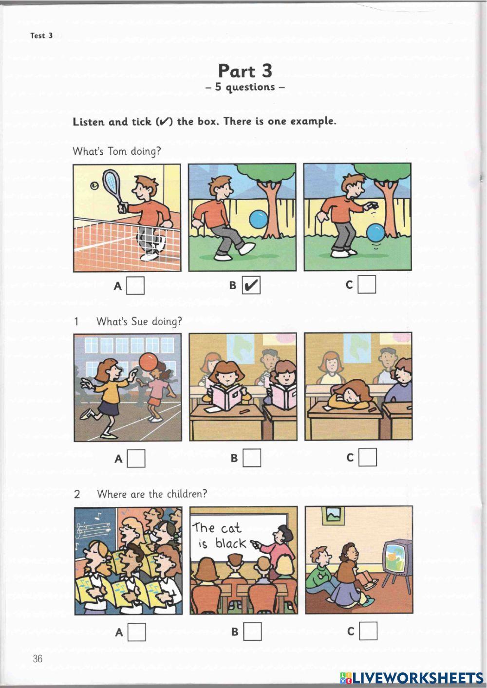 Starter 1 test 3 listening