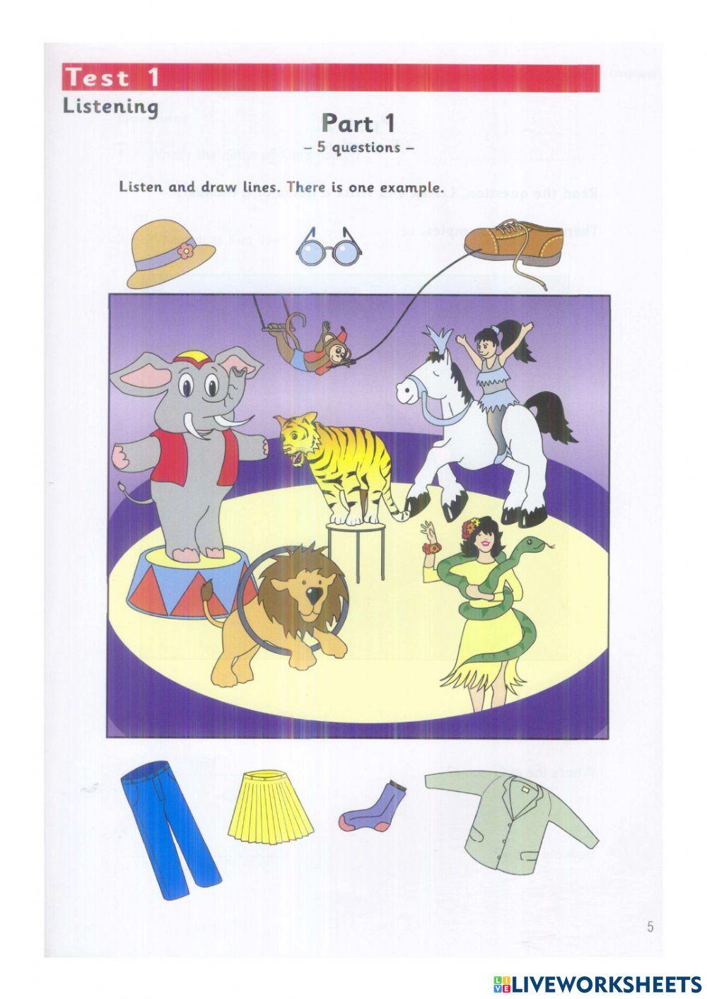 Starters 2 test 1 listening