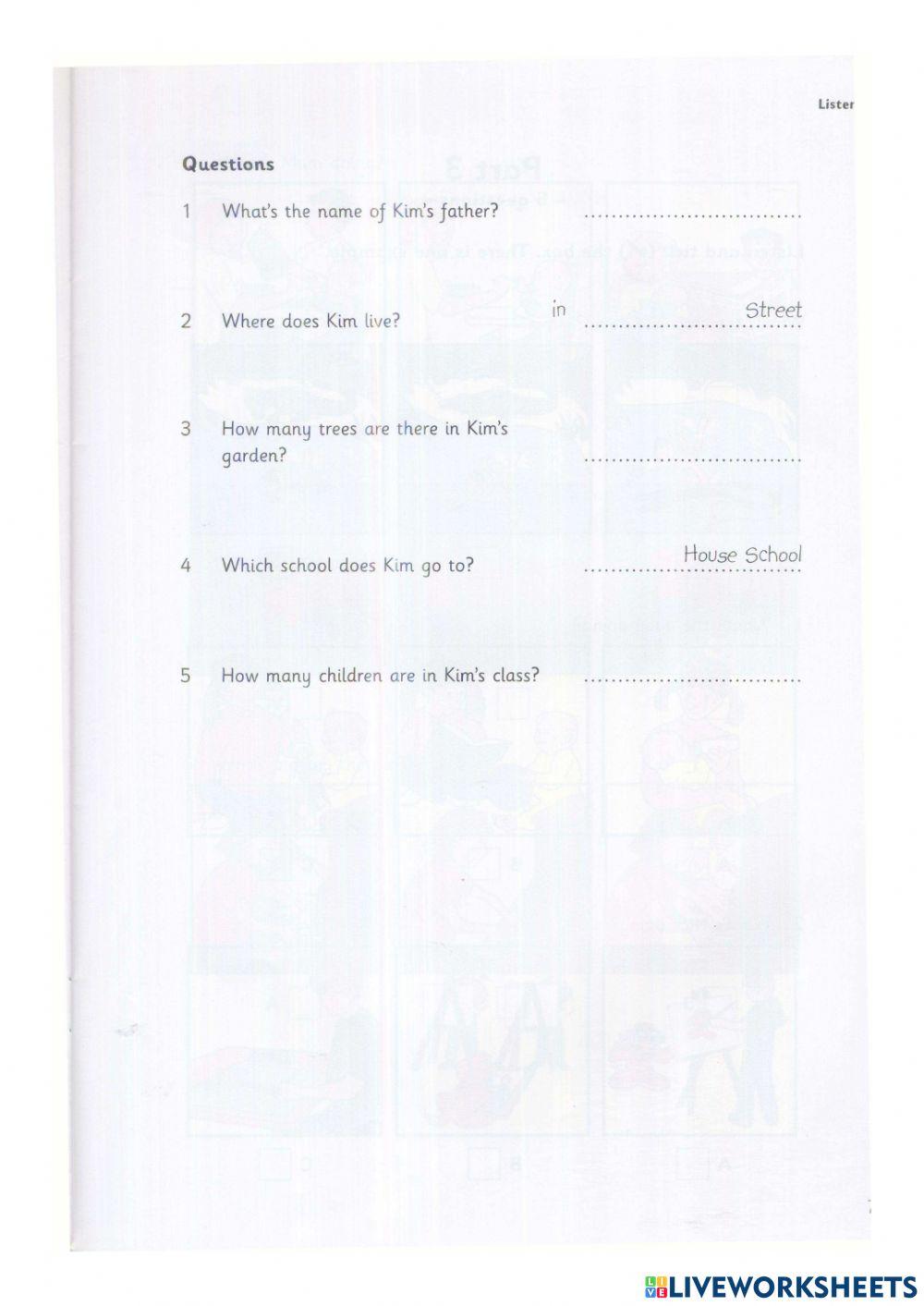 Starters 2 test 1 listening