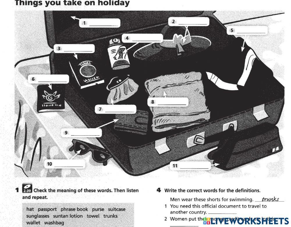 Vocabulary holiday Trip: Labelling pictures by Teacher Kasim