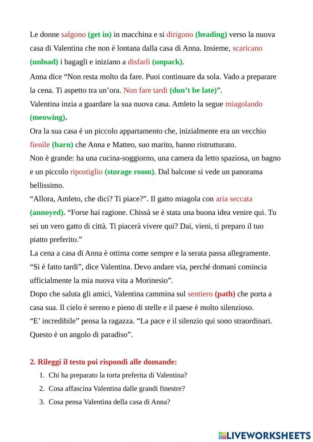 L'arrivo di Valentina