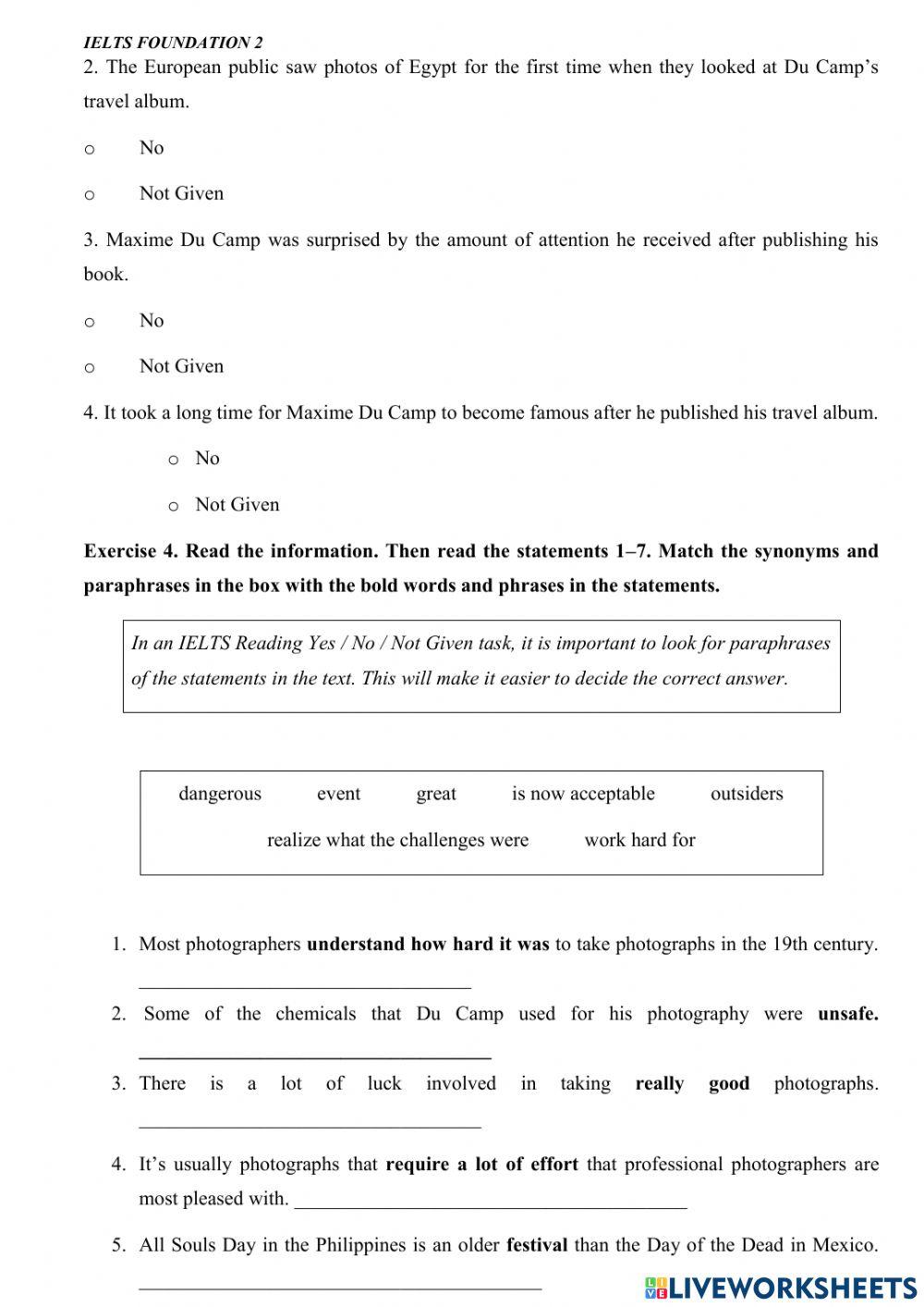 Mindset for Ielts - level 1 - unit 6 - reading