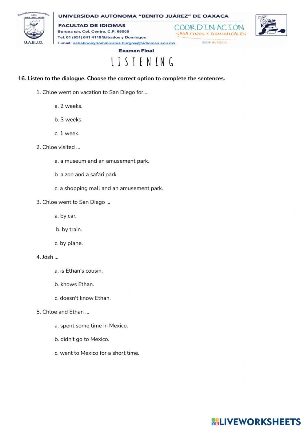 Final Test Jóvenes 2do Sem