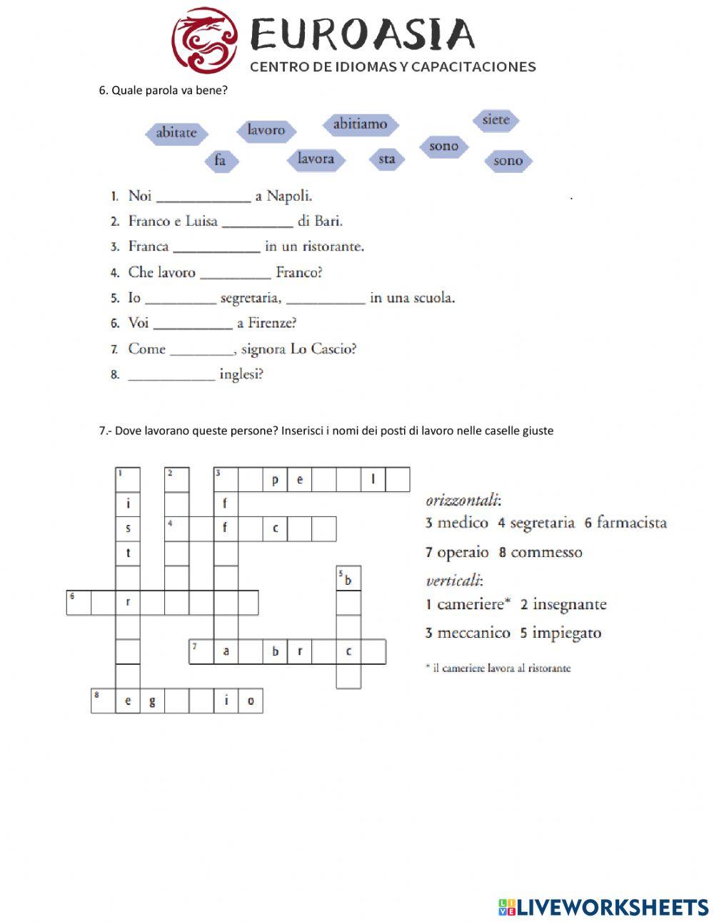 Unidad 2 libro 1 io imparo italiano