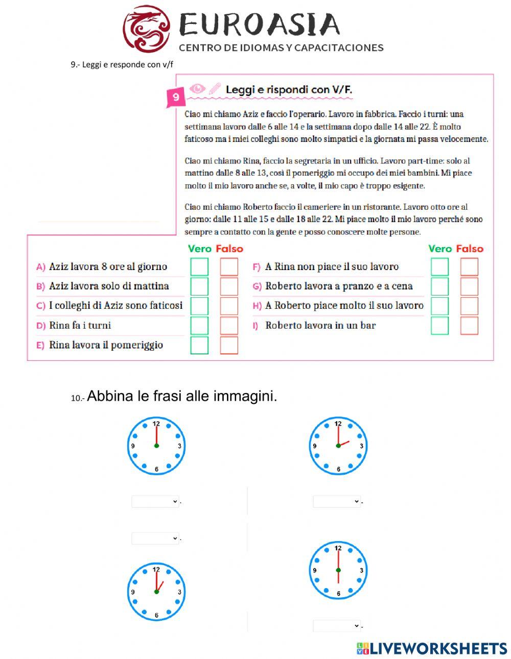 Unidad 2 libro 1 io imparo italiano