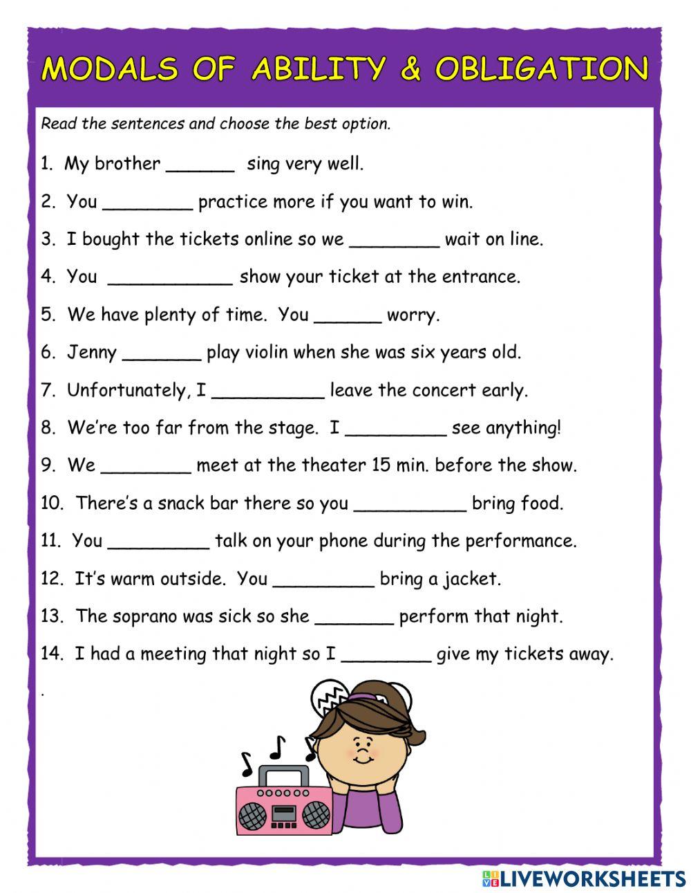 possibility vs ability worksheets