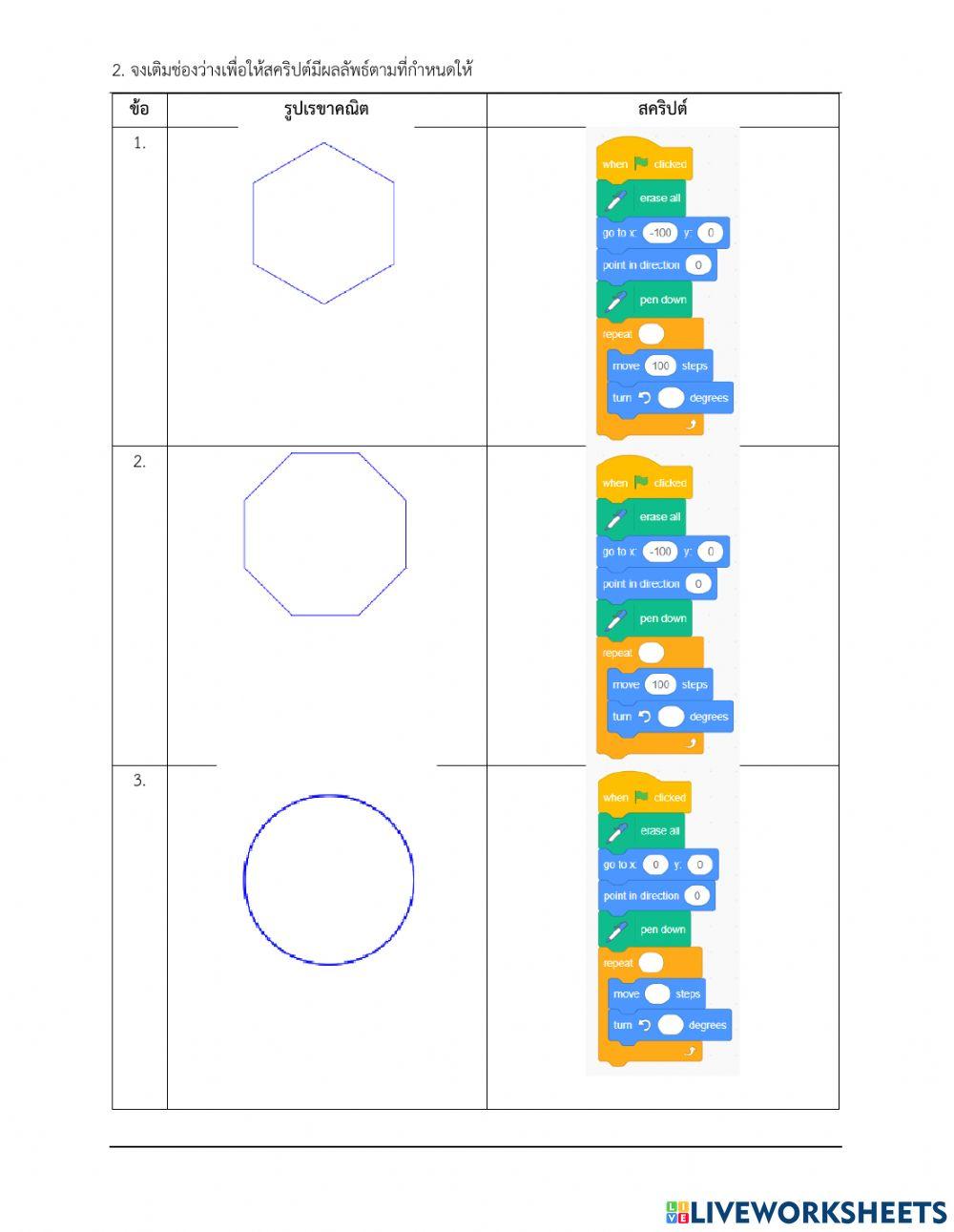 ใบงานที่ 8 เรขาคณิตสร้างสรรค์