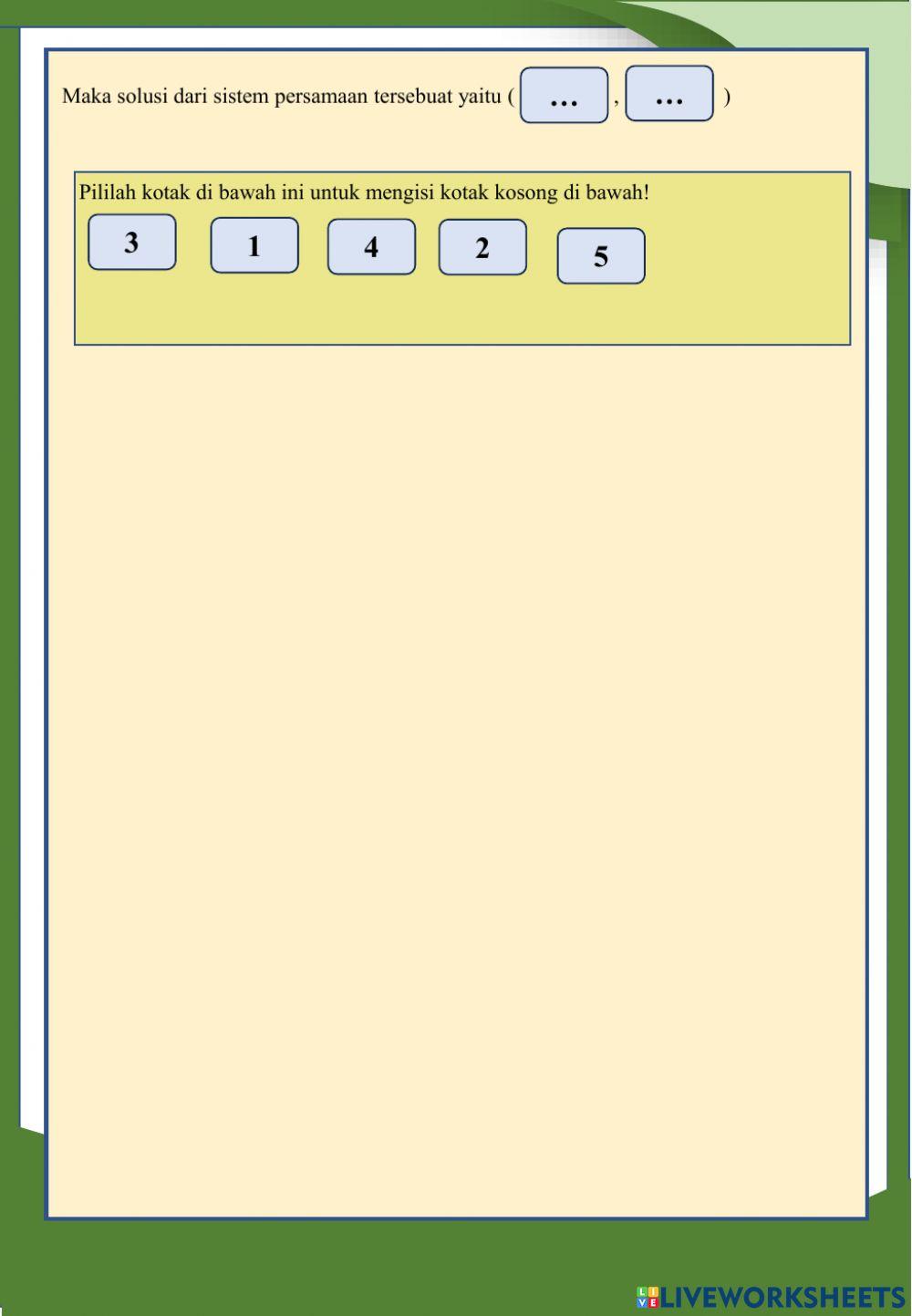 Permainan sistem persamaan linear dua variabel